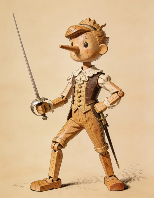 Pinocchio ,wooden Warrior · PicWar