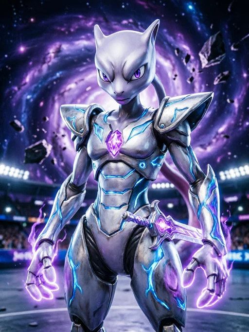 Mewtwo, a character in erza:magaguerrera,prodigiosa adaptación de batalla VS Mewtwo