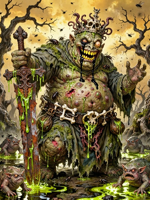 Nurgle, a character in Nurgle VS vanny: heroína cósmica de voluntad refulgente