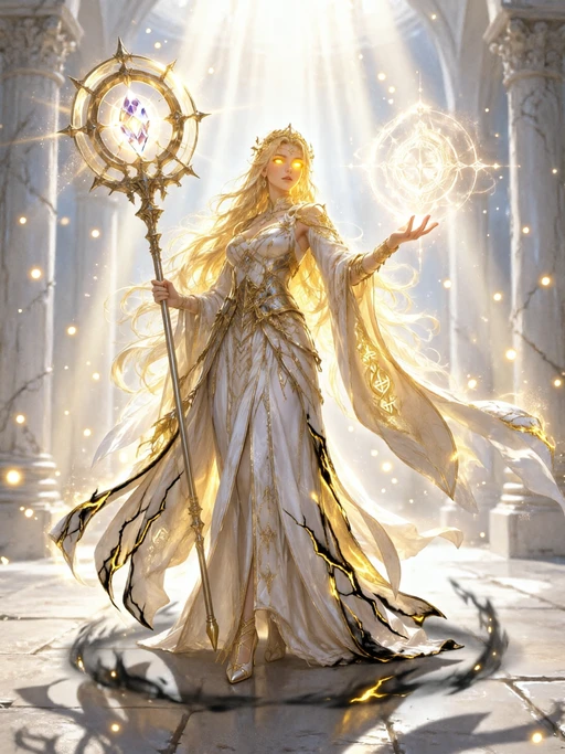Seraphielle, the Dawnbringer character artwork in a PicWar battle