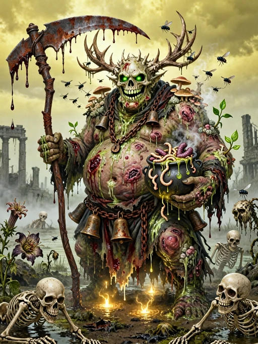 Nurgle character artwork in a PicWar battle