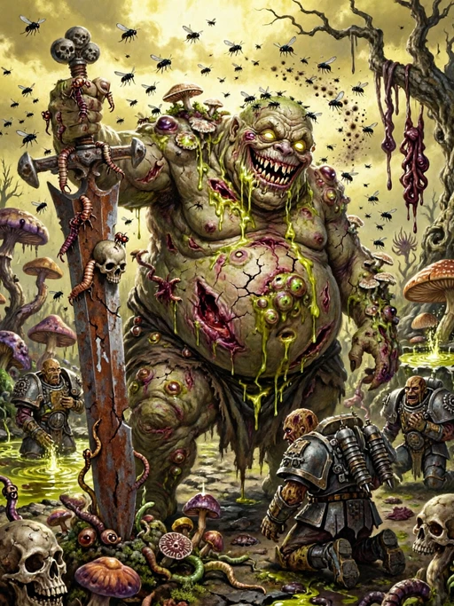 Nurgle character artwork in a PicWar battle