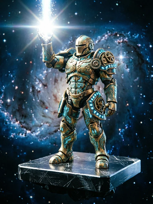 Aetherion the Clockwork Sentinel character artwork in a PicWar battle