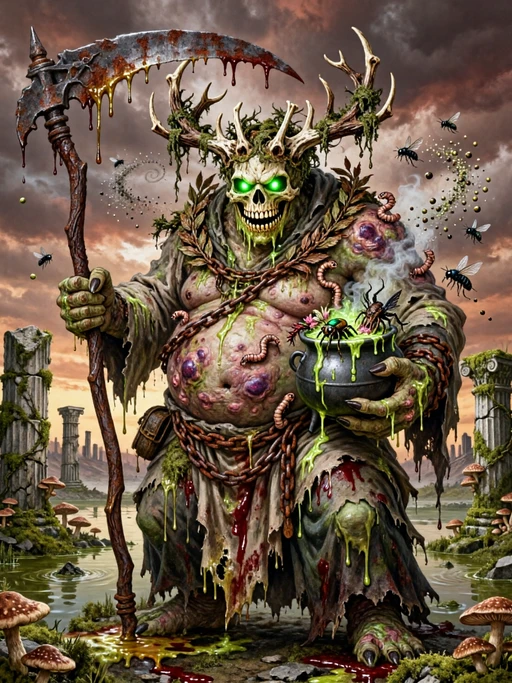 Nurgle, a character in Lara Bimboft:pirata espacial,cazatesoros universal VS Nurgle
